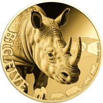 1/200 oz Gold Big Five Nashorn Münze