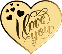 1/200 oz Gold I Love You Herz Münze