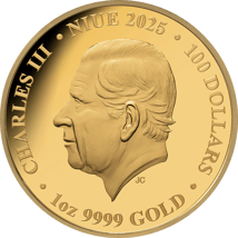 1 Unze Gold Portraits of Power Elizabeth II. & Charles III. 2025 ( Auflage: 99 | mit Diamant | Polierte Platte)