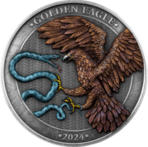 2 Unze Silber Malta Golden Eagle 2024 (Auflage: 500 | High Relief | Antik Finish)