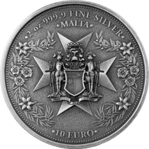 2 Unze Silber Malta Golden Eagle 2024 (Auflage: 500 | High Relief | Antik Finish)