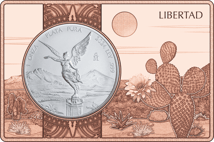 1 Unze Silber Mexiko Libertad 2024 (Eingefasst in Kupferrahmen)