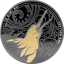 2 Unze Silber Kiwi 2026 (Auflage: 250 | teilvergoldet | Black Proof)