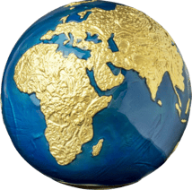 3 Unze Silber Blue Marble 2021 (Auflage: 999 | coloriert | teilvergoldet)