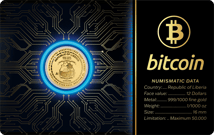 Gold Bitcoin Münze CoinCard