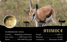 Gold African Springbok Münze