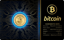 Gold Bitcoin Münze CoinCard