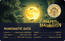 Gold Halloween Hexe Münze
