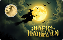 Gold Halloween Hexe Münze