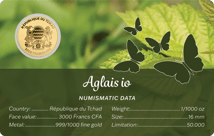 Gold Schmetterling Tagpfauenauge Münze