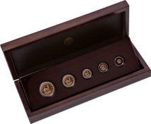 Krügerrand 5 Goldmünzen Fractional Set VE-Day Privy Mark 2025 (Auflage: 80 |  Polierte Platte)