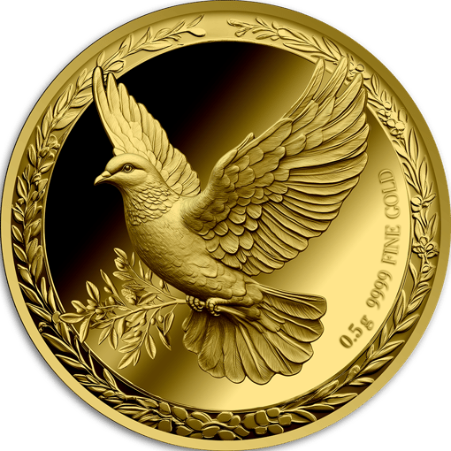 0,5g Gold Friedenstaube 2025 (Auflage: 5.000 | Polierte Platte)