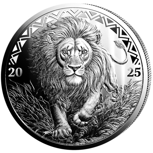 1 Unze Silber African Animals Löwe 2025 (Auflage: 5.000 | Polierte Platte)