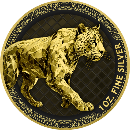 1 Unze Silber Wildkatzen Leopard Iced Out 2024 (Auflage: 100 | teilvergoldet)