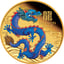 1 Unze Gold Lunar III Jahr des Drachen 2024 (Auflage: 188 | Polierte Platte | coloriert)