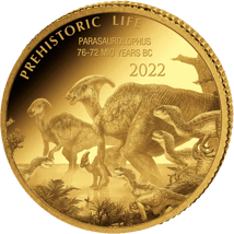 0,5g Gold Prehistoric Life Parasaurolophus 2022 PP (Auflage: 2.000 | Polierte Platte)