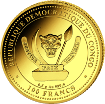 0,5g Gold Prehistoric Life Utahraptor 2024 (Auflage: 2.000 | Polierte Platte)