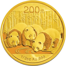 1/2 Unze Gold China Panda 2013