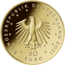 1/4 Unze Gold 50 Euro Pauke 2021 (Buchstabe D)