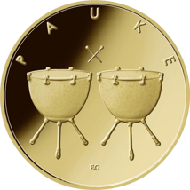 1/4 Unze Gold 50 Euro Pauke 2021 Komplettsatz