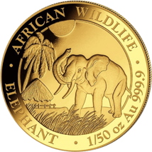 1/50 Unze Gold Somalia Elefant 2017