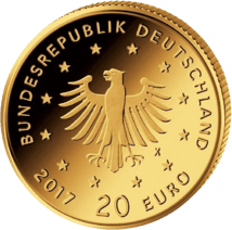 1/8 Unze Gold 20 Euro Pirol 2017 (Buchstabe: divers | Heimische Vögel)