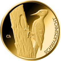 1/8 Unze Gold 20 Euro Schwarzspecht 2021 (Heimische Vögel | Buchstabe: A)