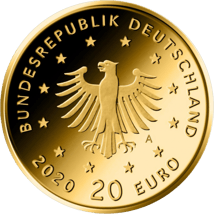 1/8 Unze Gold 20 Euro Weißstorch 2020 (Heimische Vögel | Buchstabe: A)