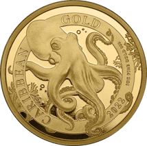 1 Unze Gold Barbados Oktopus 2022 (Auflage: 100)