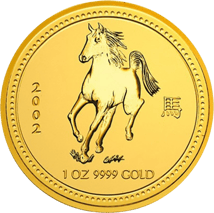 1 Unze Gold Lunar I Pferd 2002