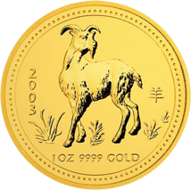 1 Unze Gold Lunar I Ziege 2003