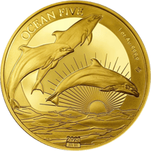 1 Unze Gold Ocean Five Delfin 2021 PP (Auflage: 100)