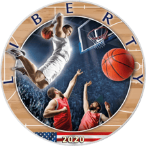 1 Unze Silber American Eagle Basketball 2020 (Auflage: 2.500 | coloriert)