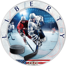 1 Unze Silber American Eagle Eishockey 2020 (Auflage: 2.500 | coloriert)