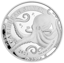 1 Unze Silber Barbados Oktopus 2023 (Auflage: 7.000)