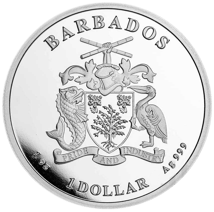 1 Unze Silber Barbados Oktopus 2023 (Auflage: 7.000)