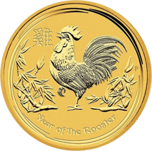 10 Unze Goldmünze Lunar II Hahn 2017