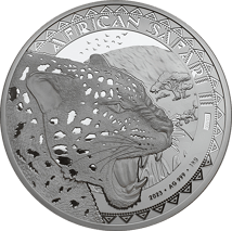 1kg Silber African Safari II Leopard PP 2023 (Auflage: 100 | Polierte Platte)