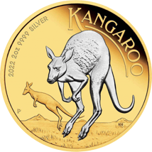 2 Unze Silber Känguru Nugget 2022 (Auflage: 3.000 | Reverse gilded)