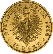 20 Mark Preussen Friedrich III Goldmünze