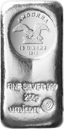 250g Münzbarren Silber Umicore Andorra