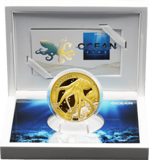 5 Unze Gold Ocean Five Oktopus 2023 PP (Auflage: 33 | Polierte Platte)