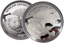 Doppelpack: 1kg Silber African Safari Leopard 2019 PP & AF (Auflage: je 100 Stücke)