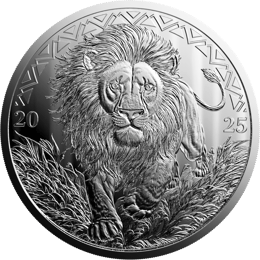 1 Unze Silber African Animals Löwe 2025 (Auflage: 5.000 | Polierte Platte)