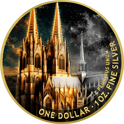 1 Unze Silber Kölner Dom 2025 (Auflage: 100 | teilvergoldet)