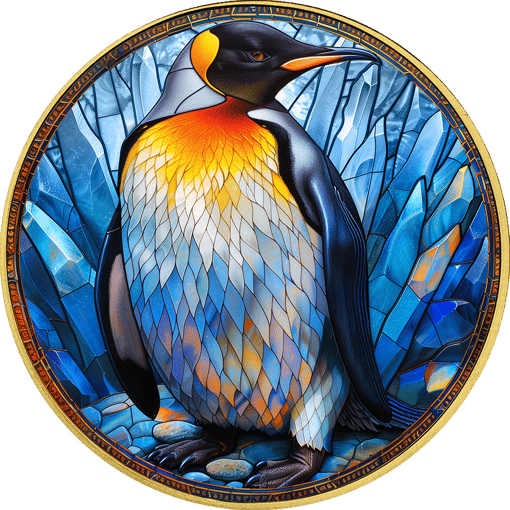 1 Unze Silber Faszinierende Arktis Pinguin 2024 (Auflage: 50 | coloriert | vergoldet)