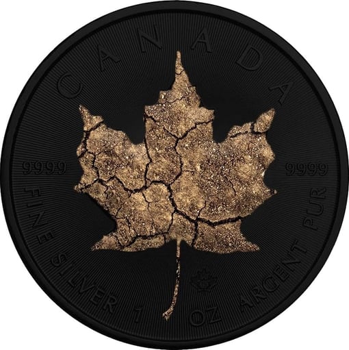 1 Unze Silber Maple Leaf 2022 5 Elemente Erde (Auflage 50 Ruthenium)