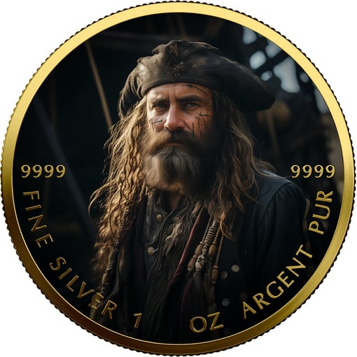 1 Unze Silber Maple Leaf 2023 Edward Blackbeard (Auflage 25