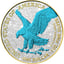 1 Unze Silber American Eagle 2023 Space Blue Iced Out (Auflage: 50 | teilvergoldet | Reverse)