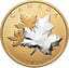 5 Unze Silber Maple Leaves in Motion 2025 (Auflage: 2.000 | teilvergoldet | Polierte Platte)